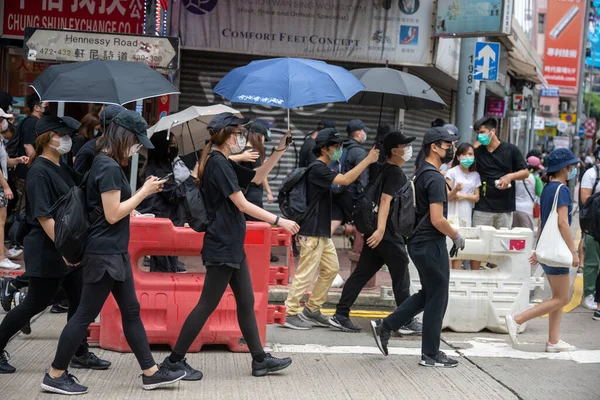 stock image Hong Kong - May 24, 2020: Anit National Security Law protest in Hong Kong. Police fire tear gas.