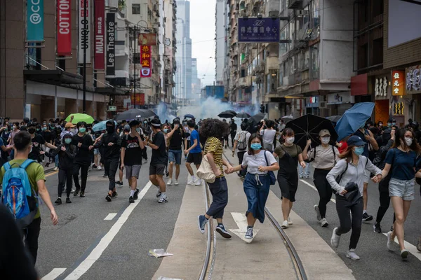 Hong Kong Május 2020 Anit Nemzetbiztonsági Tüntetés Hong Kong Rendőrségi — Stock Fotó