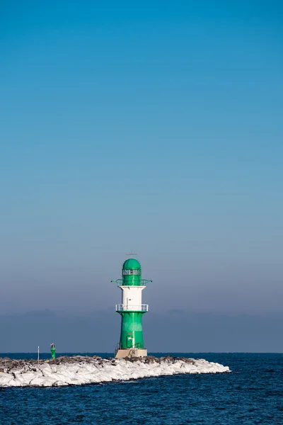 The mole in Warnemuende (Germany) in Winter — Stock Photo, Image