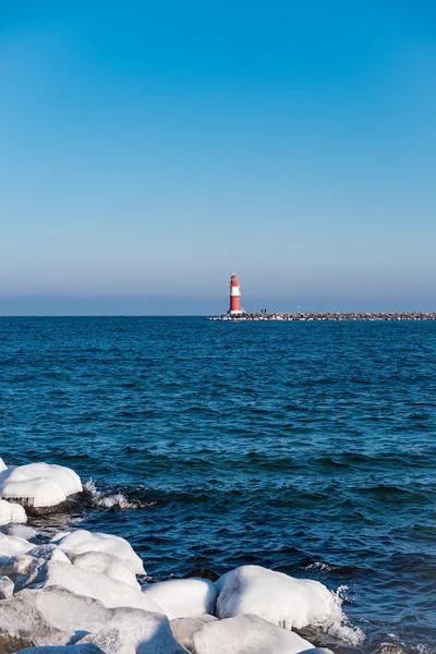 The mole in Warnemuende (Germany) in Winter — Stock Photo, Image