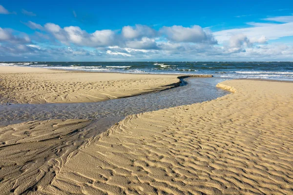 Plage sur la côte de la mer du Nord sur l'île de Amrum — Photo