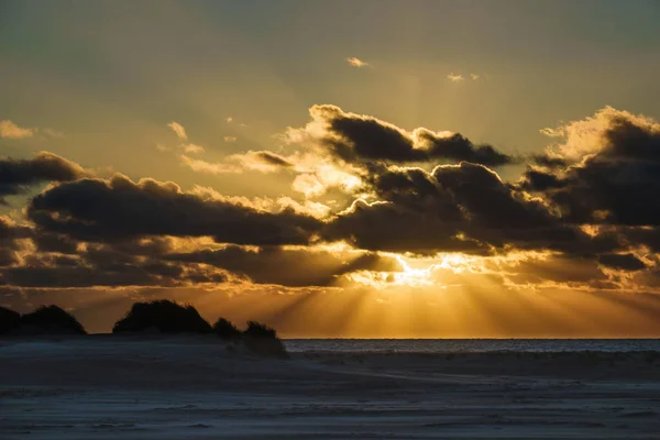 Sunset on the North Sea island Amrum, Germany — Stock Photo, Image