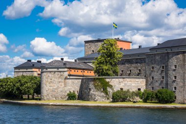 İsveçli adalar üzerinde kale Vaxholm