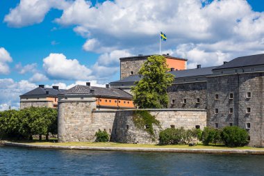 The castle Vaxholm on the swedish archipelago clipart