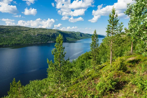 Vista para o fiorde Varangerfjord na Noruega — Fotografia de Stock