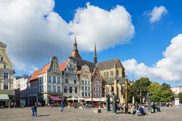 Vista a un lugar en Rostock, Alemania — Foto de Stock