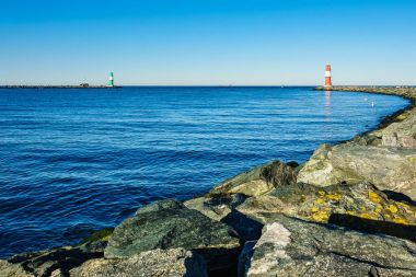 Köstebek Warnemuende'Baltık Denizi kıyısında