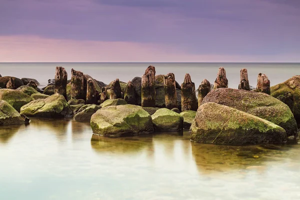 Costa del Mar Báltico por la noche en Kuehlungsborn —  Fotos de Stock