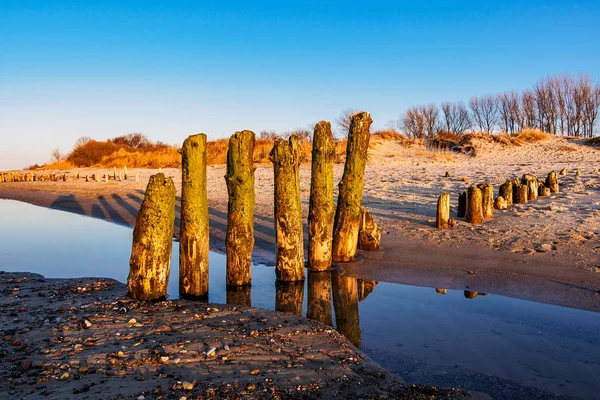 Costa do Mar Báltico à noite em Kuehlungsborn — Fotografia de Stock