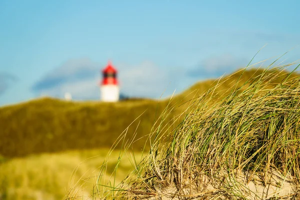 Vuurtoren op de Noordzee eiland Amrum, Duitsland — Stockfoto