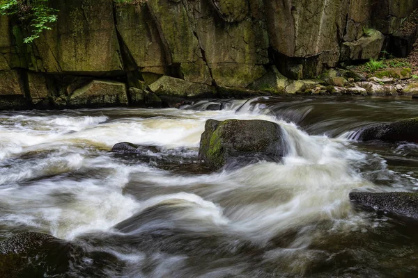 Paisagem Com Rio Bode Área Harz Alemanha — Fotografia de Stock