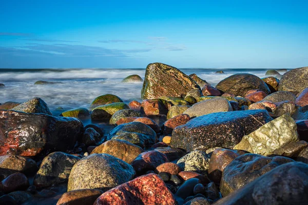 Камені Березі Балтійського Моря Поблизу Варнемуенде Німеччина — стокове фото