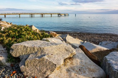 Sassnitz 'deki Rıhtım Ruegen Adası, Almanya.