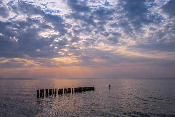 Groynes Vid Östersjön Graal Mueritz Tyskland — Stockfoto