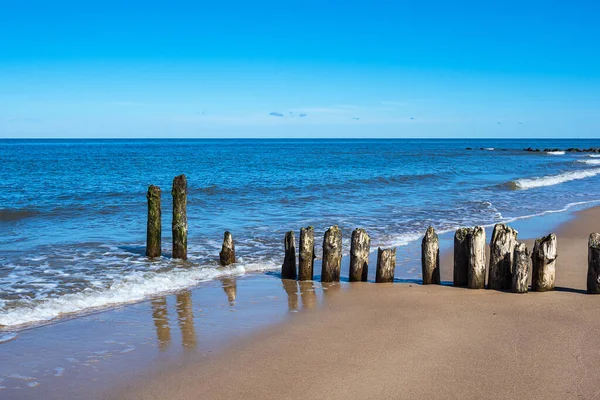 Groyne Costa Mar Báltico Kuehlungsborn Alemanha — Fotografia de Stock