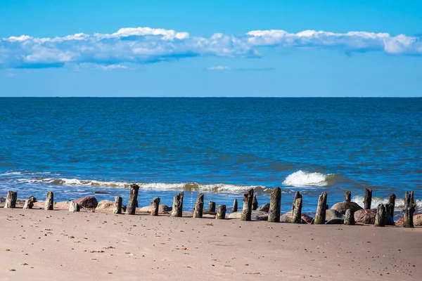 Groyne Costa Del Mar Báltico Kuehlungsborn Alemania —  Fotos de Stock