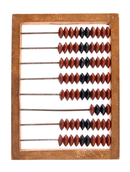 Old wooden abacus on white background — Stock Photo, Image