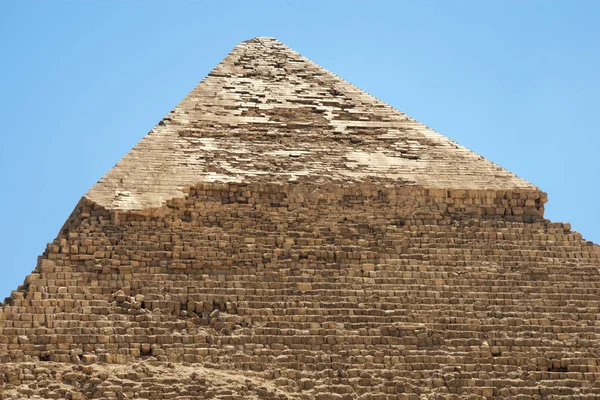 Top van piramide van Khafre (ook wel Khafra, Khefren genoemd) of van Ch — Stockfoto
