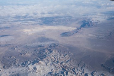 Desert lands of Nevada viewed from airplane