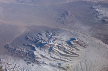 Desert lands of Nevada viewed from airplane