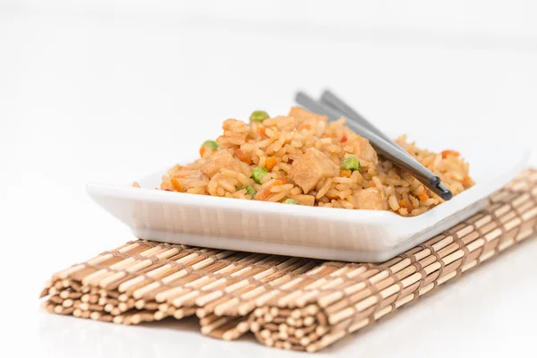 Frango arroz frito — Fotografia de Stock