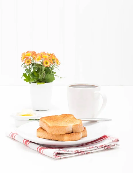 Toast och kaffe stående — Stockfoto