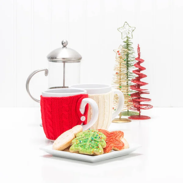 Galletas de Navidad y café — Foto de Stock