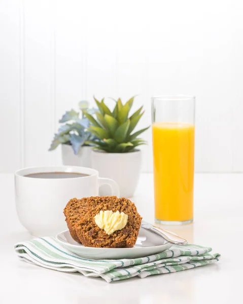 Muffin café y jugo retrato — Foto de Stock