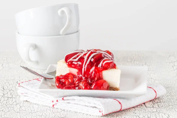 Baked Cherry Cheesecake — Stock Photo, Image