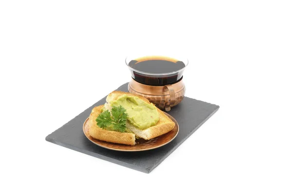 Avokado soslu tost. — Stok fotoğraf