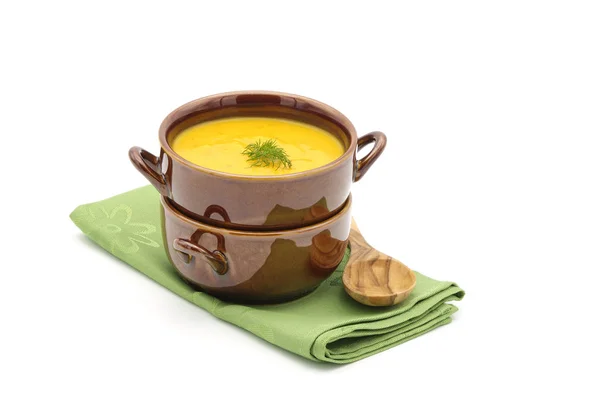 Carrot Dill Soup Bowls — Stock Photo, Image