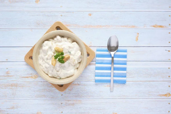 Amêijoa Chowder Visão aérea — Fotografia de Stock