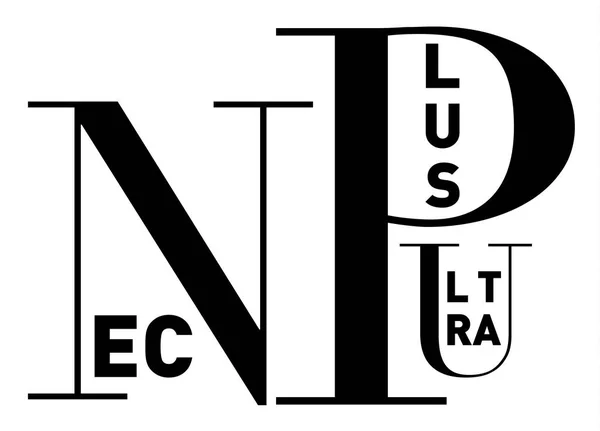 NEC plus ultra, typografiska bild — Stock vektor