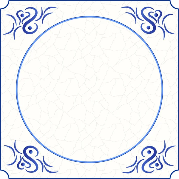 Metin için yer geleneksel delft blue taşıyla özgün tasarım