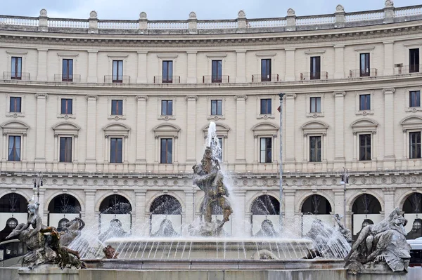 Fontana Delle Naiadi Náměstí Piazza Della Repubblica Řím Itálie Evropa — Stock fotografie