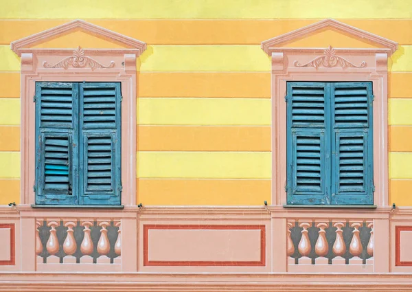 Típico Trompe Oeil Ilusões Pintura Edifícios Importância Histórica Ligúria Itália — Fotografia de Stock