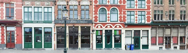 Bruges Bélgica Março 2020 Restaurantes Fechados Praça Mercado Devido Medidas — Fotografia de Stock