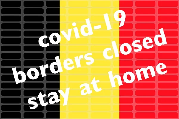 Иллюстрация Представляющая Собой Закрытие Бельгийских Границ Сильную Рекомендацию Всем Гражданам — стоковый вектор