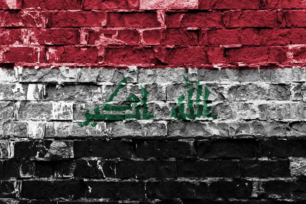 Flag of Iraqon a wall — Stock Photo, Image