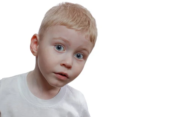 Portrait of the boy on a white background Royalty Free Stock Images