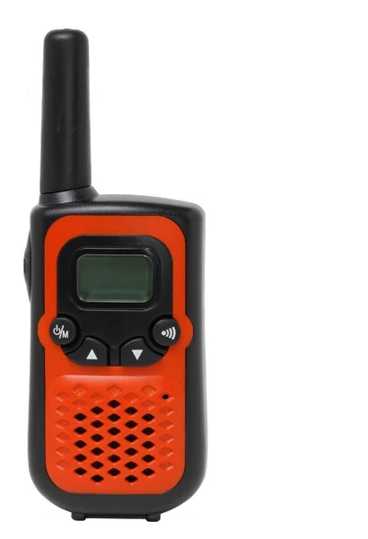 Hordozható walkie-talkie felett fehér háttér Stock Kép