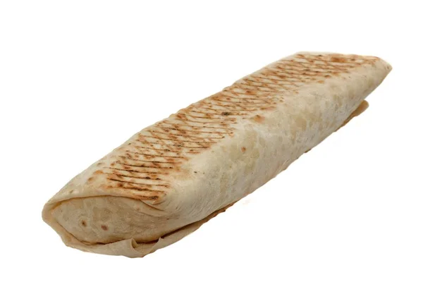 Friss tortilla pakolások, friss zöldségek, és az csirke / elszigetelt — Stock Fotó