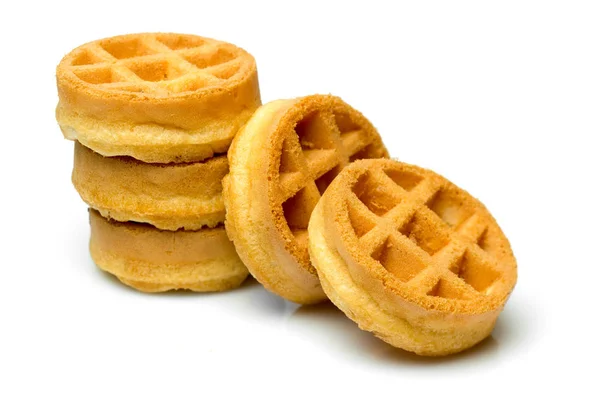 Conjunto Waffles Redondos Bélgica — Fotografia de Stock