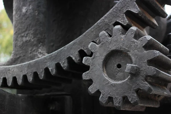 Old Gears Black Oil Closeup Concept — Stock Photo, Image