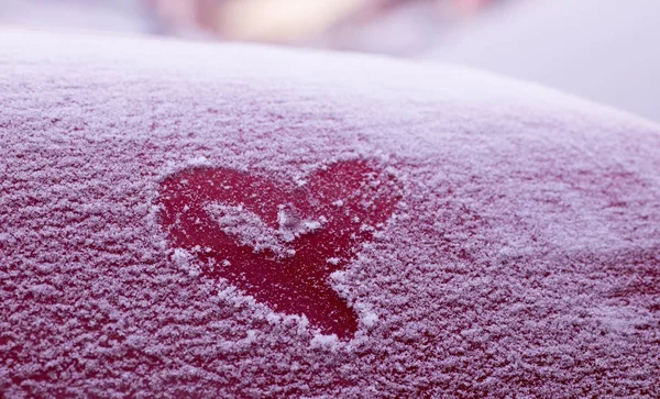 Heart Symbol Drawn Red Car — 스톡 사진