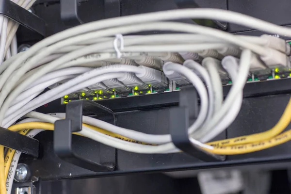 Інформаційні Технології Комп Ютерної Мережі Телекомунікаційних Кабелів Ethernet Підключено Інтернету Ліцензійні Стокові Зображення