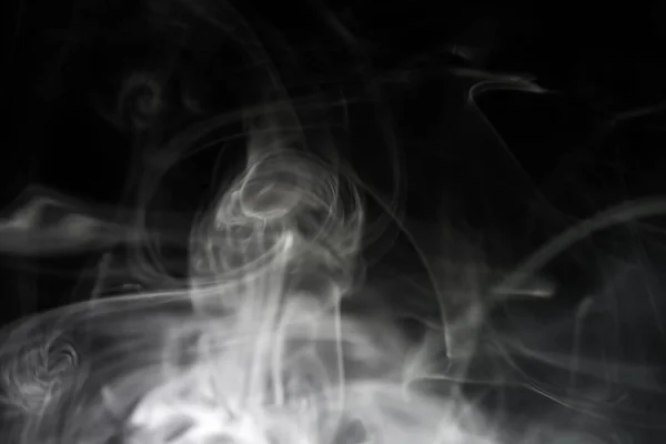 White smoke on black background — Stock Photo, Image