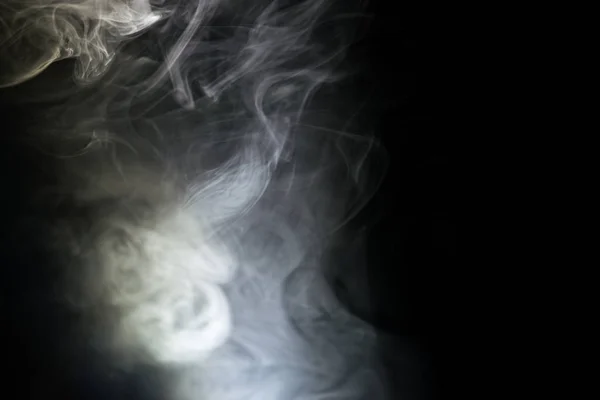 White smoke on black background — Stock Photo, Image