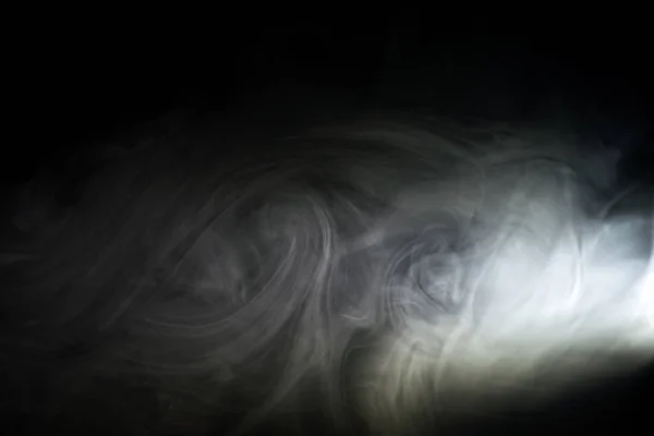 White smoke on black background — Stock Photo, Image