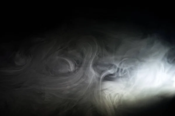 White smoke on black background — Stock Photo, Image